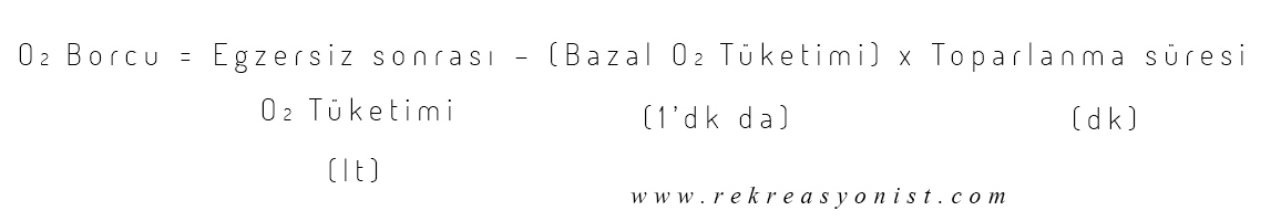 oksijen borcu formülü